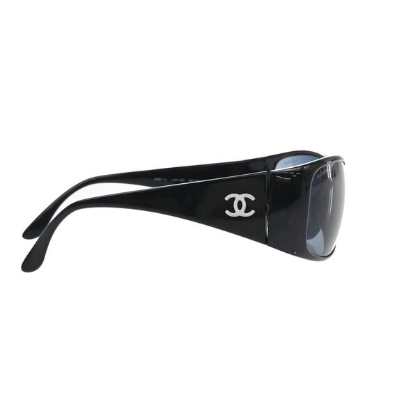 CHANEL CC Logos Sunglasses Eye Wear Plastic 5087-H Black Italy 60RF637 - Picture 4 of 13